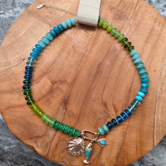 NWT Anthropologie Beaded Charm Cluster Necklace | Org 58 - Picture 3 of 5
